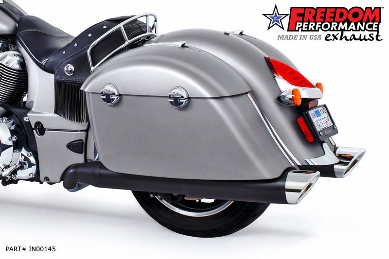 FREEDOM EXHAUST INDIAN CHIEFTAIN / ROADMASTER / SPRINGFIELD / CHALLENGER/ PURSUIT W/ HARD BAGS 2-INTO-1 "LEFT-SIDE ONLY" GHOST PIPE 2014-PRESENT