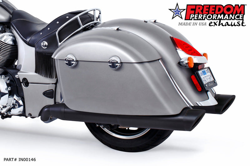FREEDOM EXHAUST INDIAN CHIEFTAIN / ROADMASTER / SPRINGFIELD / CHALLENGER/ PURSUIT W/ HARD BAGS 2-INTO-1 "LEFT-SIDE ONLY" GHOST PIPE 2014-PRESENT