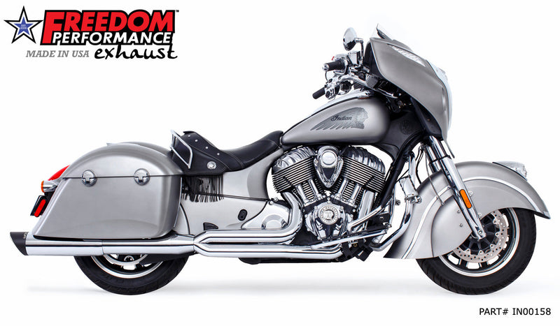 FREEDOM EXHAUST INDIAN CHIEFTAIN / ROADMASTER / SPRINGFIELD W/ HARD BAGS UNION 2-INTO-1 "RIGHT-SIDE ONLY" 2014-PRESENT