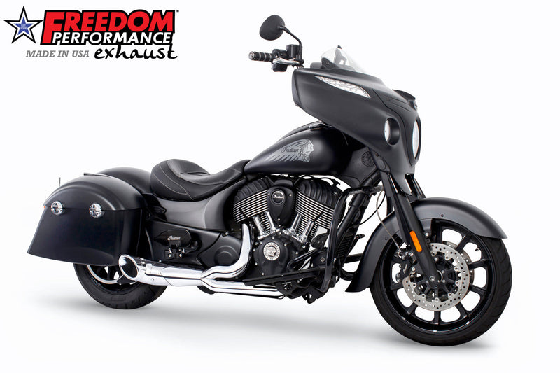 FREEDOM EXHAUST INDIAN VINTAGE / CLASSIC *NO HARD BAGS* 2-INTO-1 TURNOUT/SIDEDUMP 2014-PRESENT