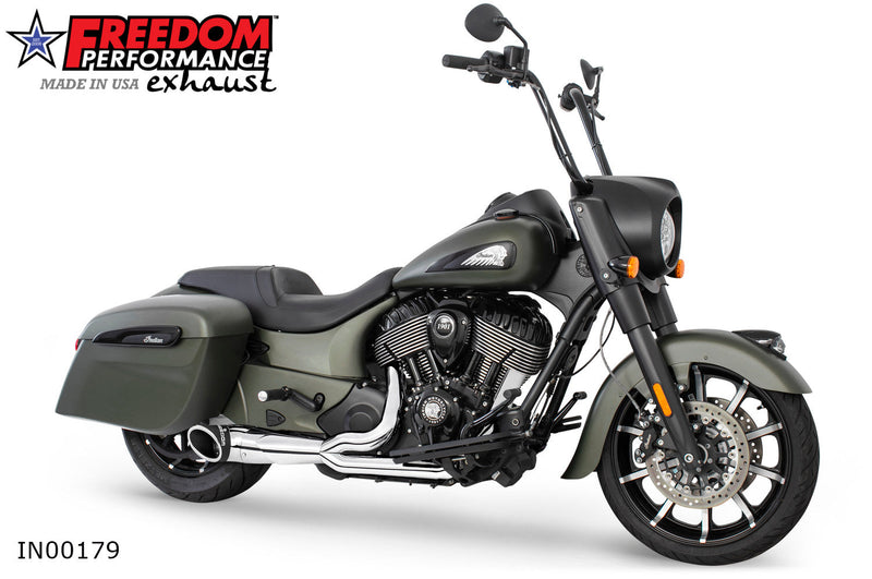 FREEDOM EXHAUST  INDIAN CHIEFTAIN / ROADMASTER / SPRINGFIELD 2-INTO-1 TURNOUT/SIDEDUMP 2014-PRESENT