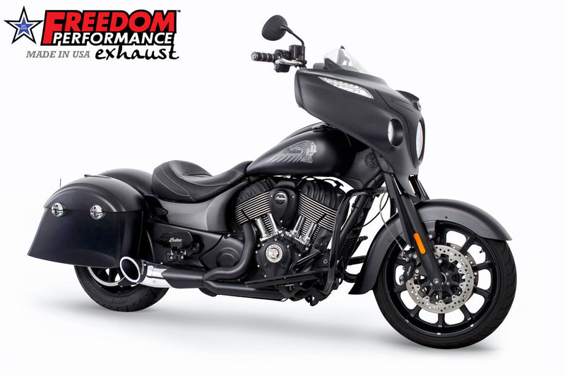 FREEDOM EXHAUST INDIAN VINTAGE / CLASSIC *NO HARD BAGS* 2-INTO-1 TURNOUT/SIDEDUMP 2014-PRESENT