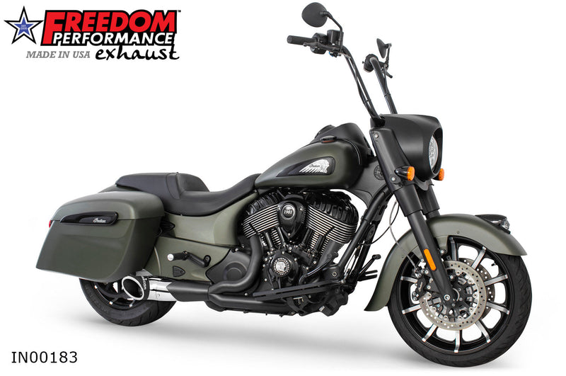FREEDOM EXHAUST  INDIAN CHIEFTAIN / ROADMASTER / SPRINGFIELD 2-INTO-1 TURNOUT/SIDEDUMP 2014-PRESENT