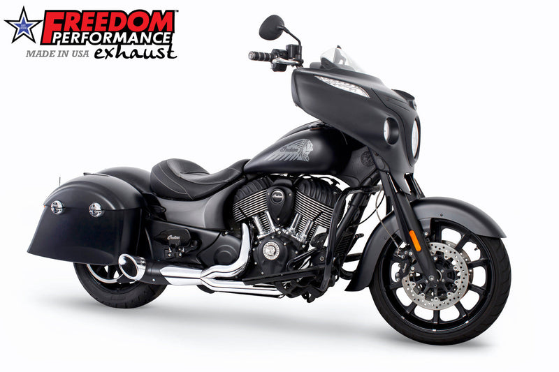 FREEDOM EXHAUST INDIAN VINTAGE / CLASSIC *NO HARD BAGS* 2-INTO-1 TURNOUT/SIDEDUMP 2014-PRESENT