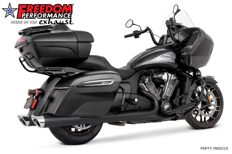 INDIAN 4.5" 2-STEP SLIP-ONS ONLY FOR CHALLENGER / PURSUIT / CHIEFTAIN / SPRINGFIELD / ROADMASTER BAGGERS (SPECIAL ORDER)