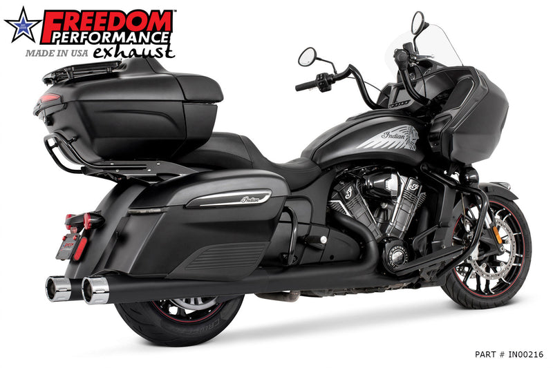 FREEDOM EXHAUST INDIAN 4" SLIP-ONS FOR CHIEFTAIN / ROADMASTER / CHALLENGER / PURSUIT WITH HARD BAGS