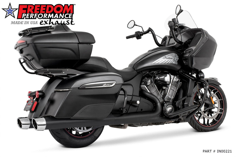 FREEDOM EXHAUST INDIAN 4" SLIP-ONS FOR CHIEFTAIN / ROADMASTER / CHALLENGER / PURSUIT WITH HARD BAGS