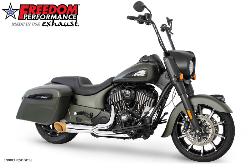 FREEDOM EXHAUST  INDIAN CHIEFTAIN / ROADMASTER / SPRINGFIELD 2-INTO-1 TURNOUT/SIDEDUMP 2014-PRESENT