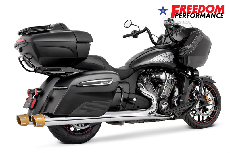 FREEDOM EXHAUST INDIAN 4" SLIP-ONS FOR CHIEFTAIN / ROADMASTER / CHALLENGER / PURSUIT WITH HARD BAGS