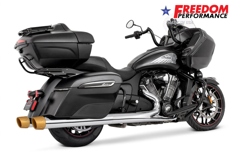 FREEDOM EXHAUST INDIAN 4" SLIP-ONS FOR CHIEFTAIN / ROADMASTER / CHALLENGER / PURSUIT WITH HARD BAGS