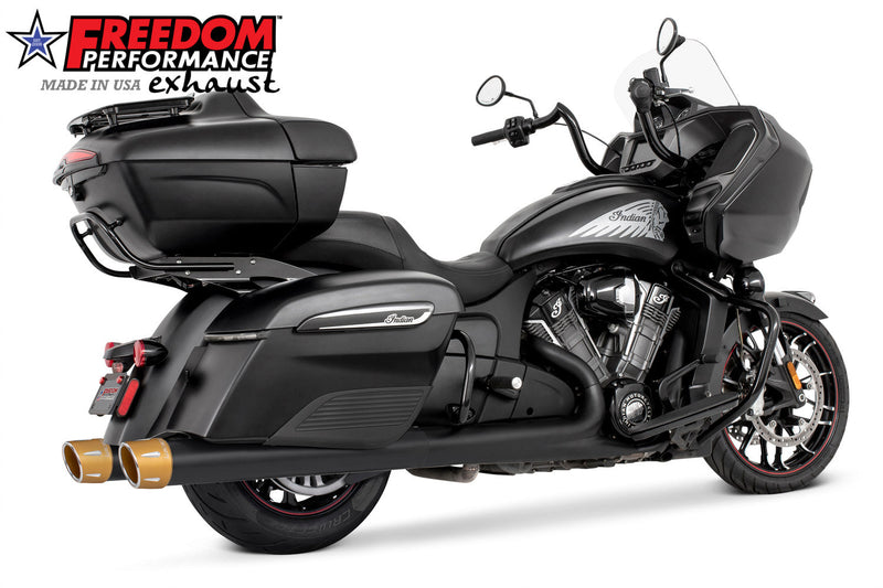 FREEDOM EXHAUST INDIAN 4" SLIP-ONS FOR CHIEFTAIN / ROADMASTER / CHALLENGER / PURSUIT WITH HARD BAGS