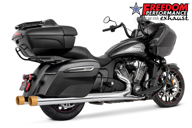 FREEDOM EXHAUST INDIAN 4" SLIP-ONS FOR CHIEFTAIN / ROADMASTER / CHALLENGER / PURSUIT WITH HARD BAGS