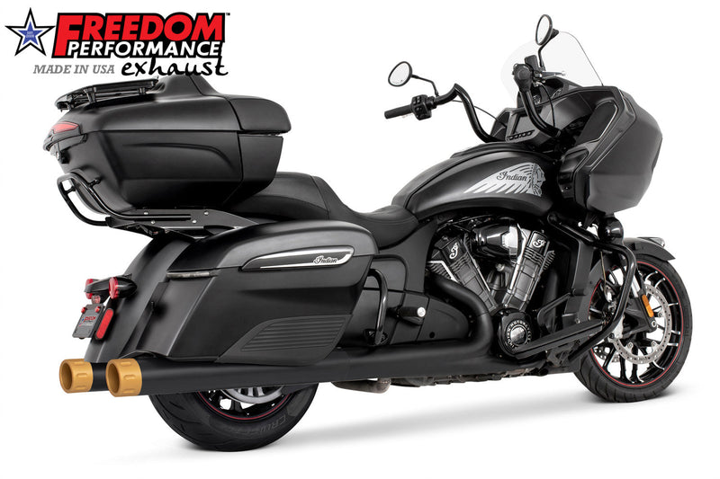 FREEDOM EXHAUST INDIAN 4" SLIP-ONS FOR CHIEFTAIN / ROADMASTER / CHALLENGER / PURSUIT WITH HARD BAGS