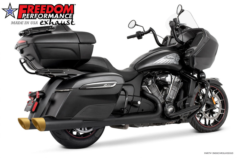 INDIAN 4.5" 2-STEP SLIP-ONS ONLY FOR CHALLENGER/PURSUIT, CHIEFTAIN/ROADMASTER, SPRINGFIELD BAGGERS BUNDLE