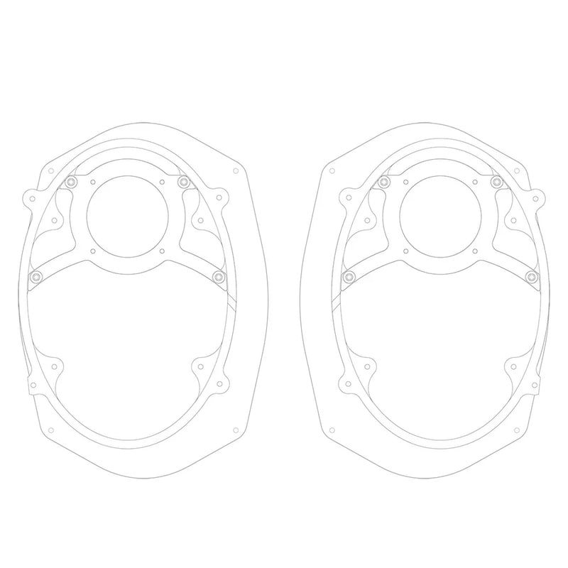 AMERICAN HARD BAG 5x7 to 6x9 Speaker Adapter Kit for Saddlebag Lids - Touring '14-'23