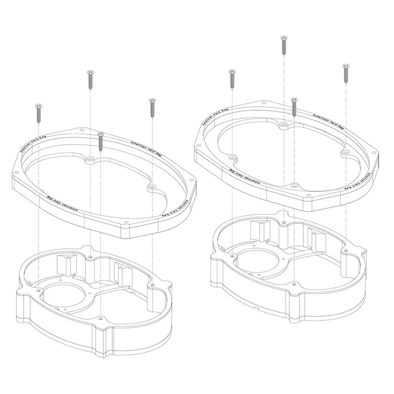 AMERICAN HARD BAG 5x7 to 6x9 Speaker Adapter Kit for Saddlebag Lids - Touring '14-'23