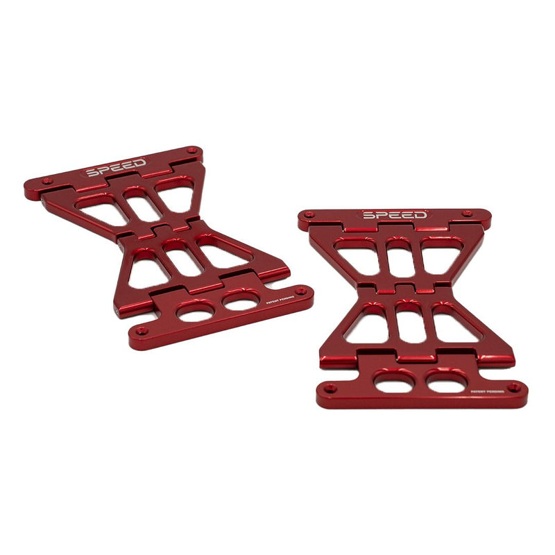 SPEED BY DESIGN No Drama Billet Lid Stoppers - Red  - Touring '14-'25