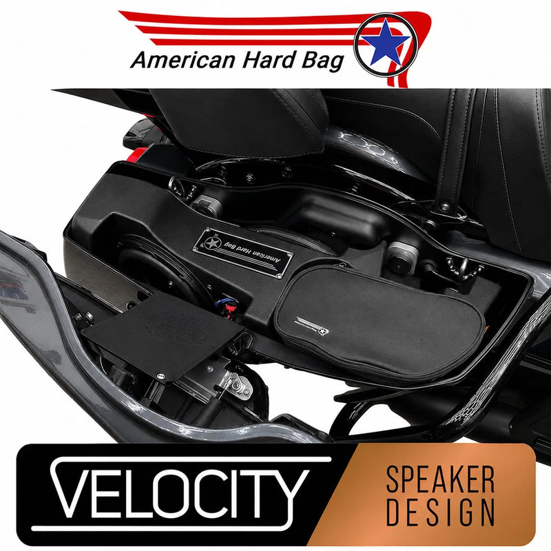 American Hard Bag Modular Bass System with Velocity 10" Subwoofers for 24-Up H-D Touring Baggers