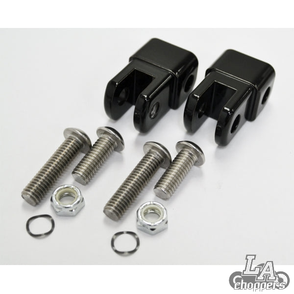 LA CHOPPERS ADAPTERS FOR MALE MOUNT FOOTPEGS BLACK UNIVERSAL