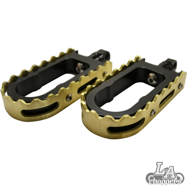 LA CHOPPERS FOOTPEGS BMX STYLE BLACK/ BRASS