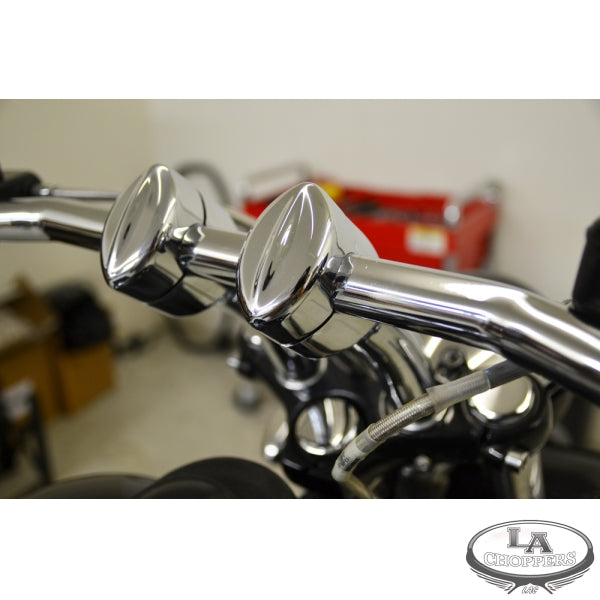 LA CHOPPERS - MOHAWK RISERS FOR 1" HANDLEBARS 5.5" CURVED RISE CHROME UNIVERSAL