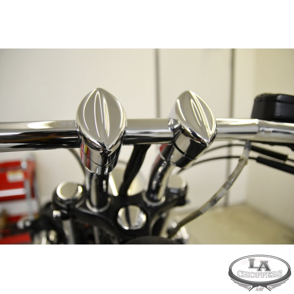 LA CHOPPERS - MOHAWK RISERS FOR 1" HANDLEBARS 5.5" CURVED RISE CHROME UNIVERSAL
