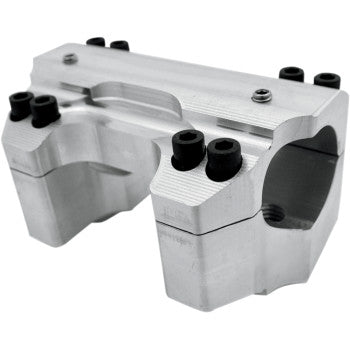 LA CHOPPERS Handlebar Clamp Set - Raw - FLH / FLT '08-'13