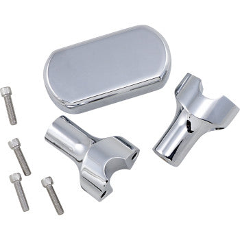 LA CHOPPERS Solid Riser & Top Clamp Kit for 1" Handlebars - 3-Piece