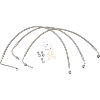 LA CHOPPERS Brake Lines - Stainless Steel - 8" - 10" Handlebars - FLH '96-'07