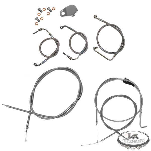 LA CHOPPERS - 12-14" APE BAR CABLE KIT STAINLESS STEEL