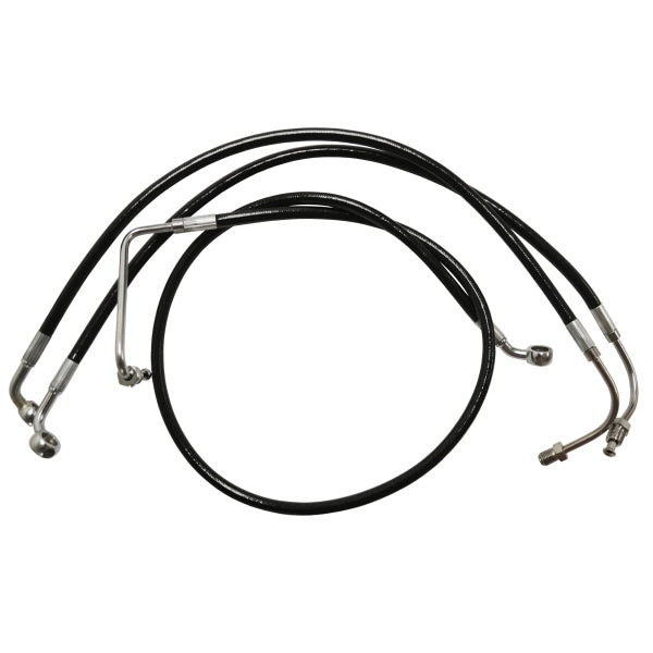 LA CHOPPERS BRAKE LINE BLACK VINYL COATED STAINLESS BRAIDED FOR 12"-14" APE HANGERS - TOURING