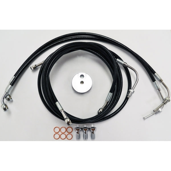 LA CHOPPERS BRAKE LINES BLACK FOR 12-14" APE BARS ABS MODELS - TOURING