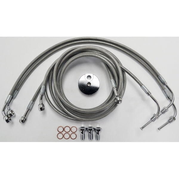 LA CHOPPERS BRAKE LINES STAINLESS FOR 15-17" APE BARS ABS MODELS - TOURING