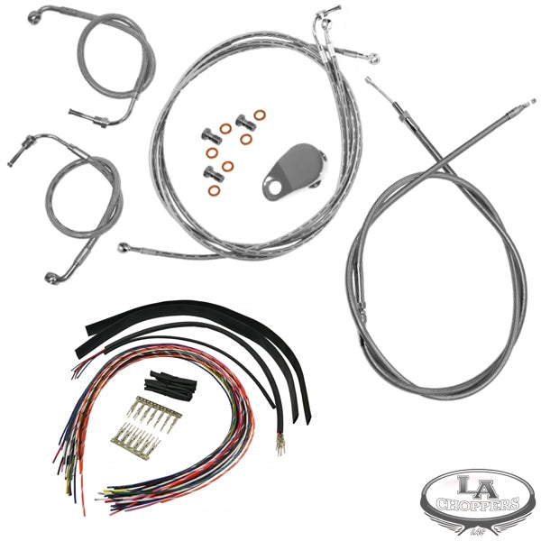 LA CHOPPERS - CABLE AND BRAKE LINE KIT FOR 15"-17" APE HANGERS