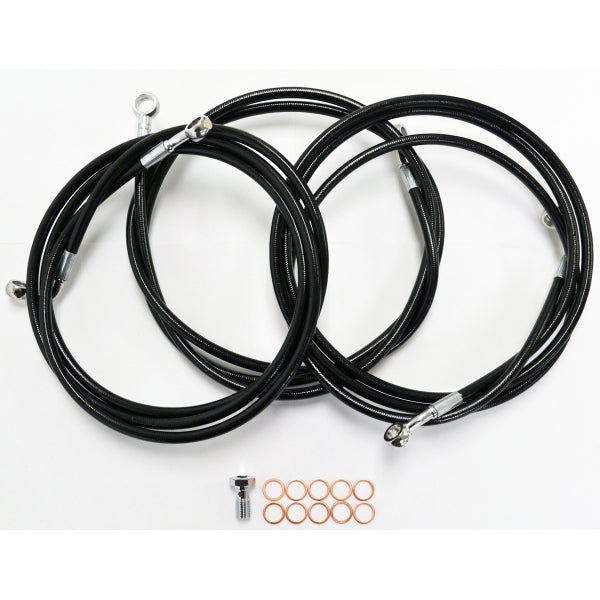 LA CHOPPERS BRAKE LINES BLACK FOR 15-17" APE BARS ABS MODELS - TOURING