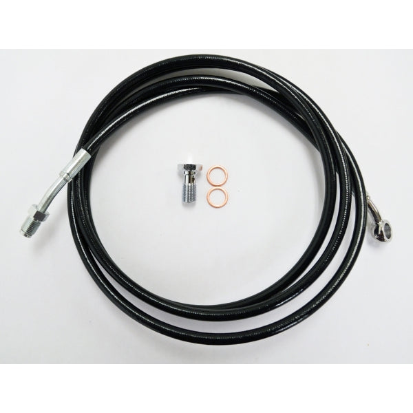 BLACK VINYL/STAINLESS CLUTCH LINE FOR MINI APES - Black / Stainless Steel