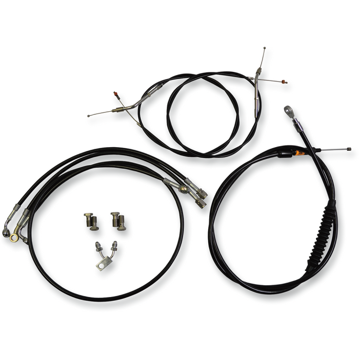 LA CHOPPERS Standard Black Vinyl Braided Handlebar Cable/Brake Line Kit 12-14" SXSB 2016+