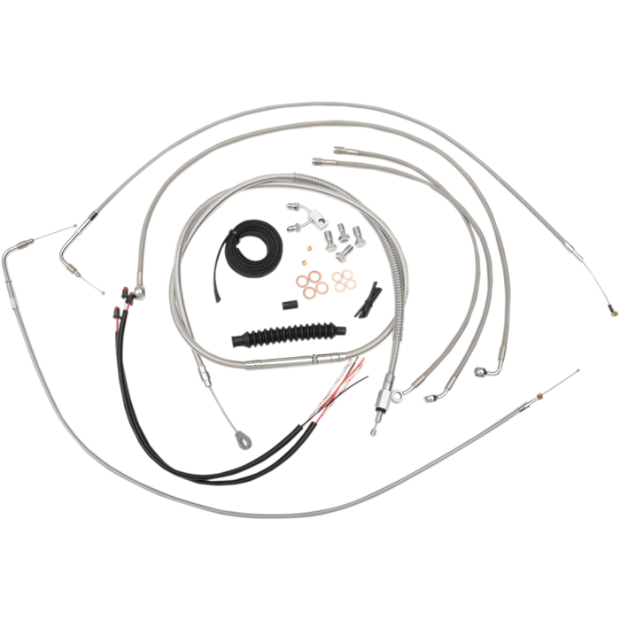 LA CHOPPERS Complete Stainless Braided Handlebar Cable/Brake Line Kit 12-14" FXSB 2016+