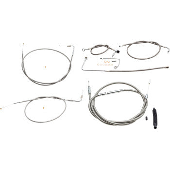 LA CHOPPERS Standard Stainless Cable/Brake Line Kit - 15" - 17" Handlebars - FLS '15-'17