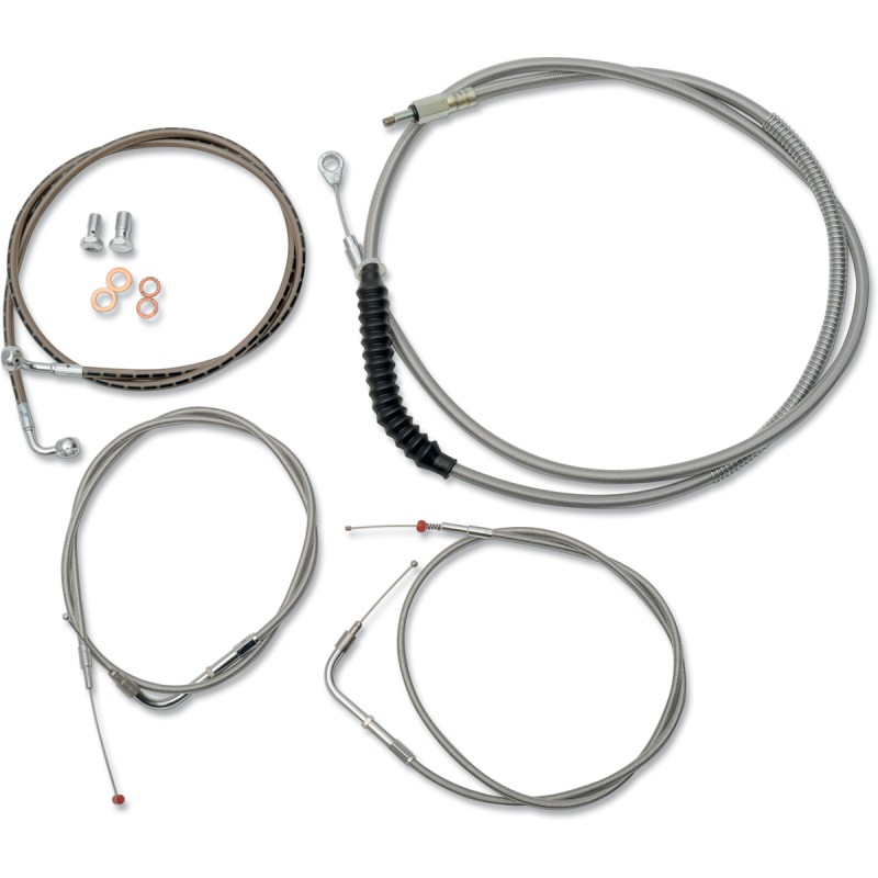 LA CHOPPERS  Standard Stainless Braided Handlebar Cable/Brake Line Kit 12-14" FXDF 2008 - 2017