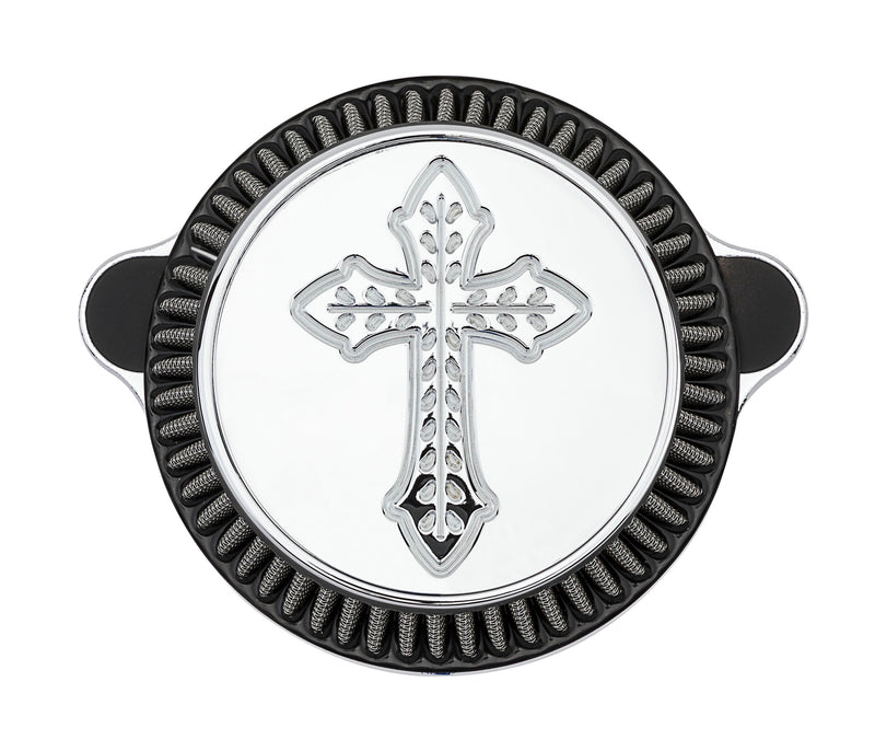 LA CHOPPERS Air Cleaner Kit - Chrome - Spanish Cross
