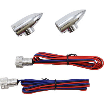 PAUL YAFFE BAGGER NATION Lightning Bullets Run/Turn LED Lights - Amber - Chrome