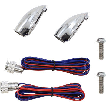 PAUL YAFFE BAGGER NATION Lightning Bullets Run/Brake/Turn LED Lights - Red - Chrome