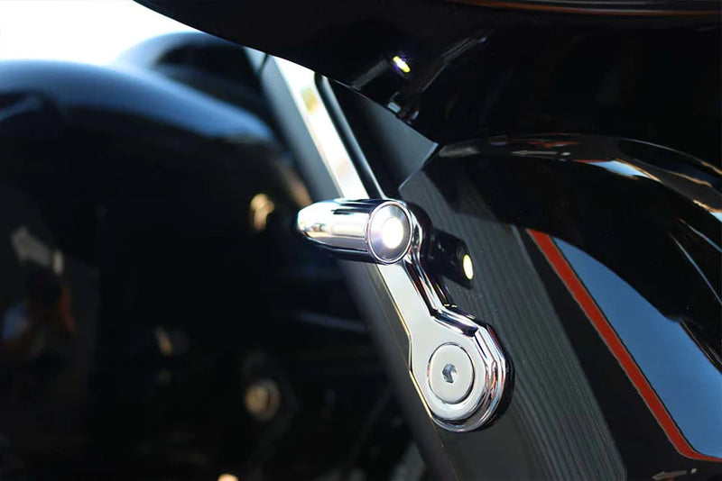 PAUL YAFFE BAGGER NATION Lightning Bullet Turn Signals - Chrome - FLHX/FLHR '15-'23