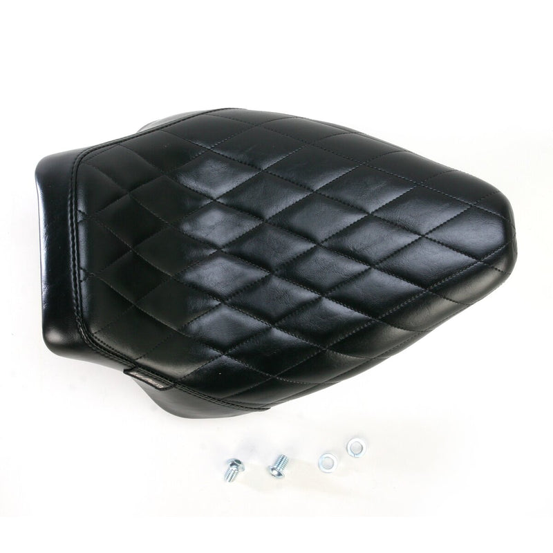 LE PERA Bare Bones Solo Seat - Diamond Stitch - Black - Softail '84-'99