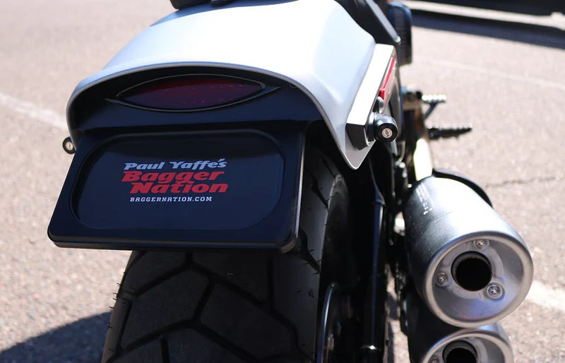 PAUL YAFFE BAGGER NATION M8 Fat Bob Light & License Kit with Lightning Bullets - Satin Black