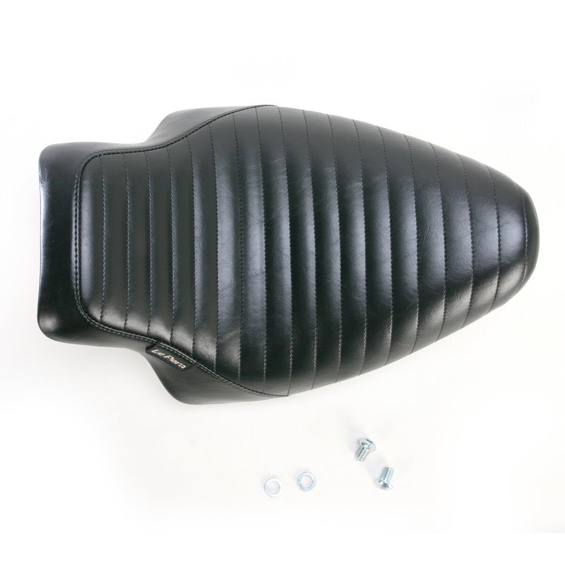 LE PERA Bare Bones Solo Seat - Pleated - Black - Softail '00-'07