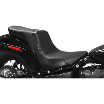 LE PERA Daytona 2-Up Seat - Without Backrest - Basketweave - Black - Softail '18-'23