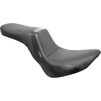 LE PERA Daytona 2-Up Seat - Without Backrest - Basketweave - Black - Softail '18-'23