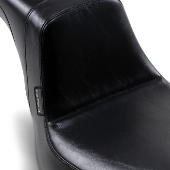 LE PERA Daytona 2-Up Seat - Without Backrest - Smooth - Black - Softail '18-'23